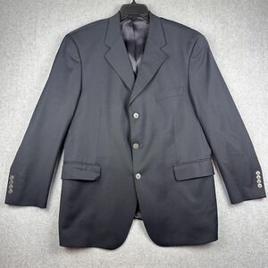 Angelo Nardelli Suit Jacket Mens 44R Black 3 Button Blazer Italy Formal Coat